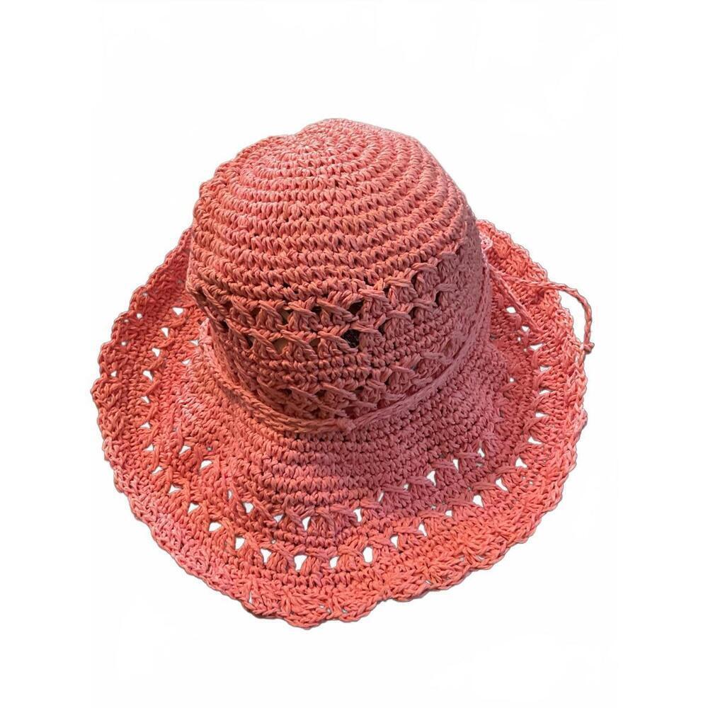 Talbets Vintage Pink Crochet Sun Hat - Stylish & Lightweight NWT